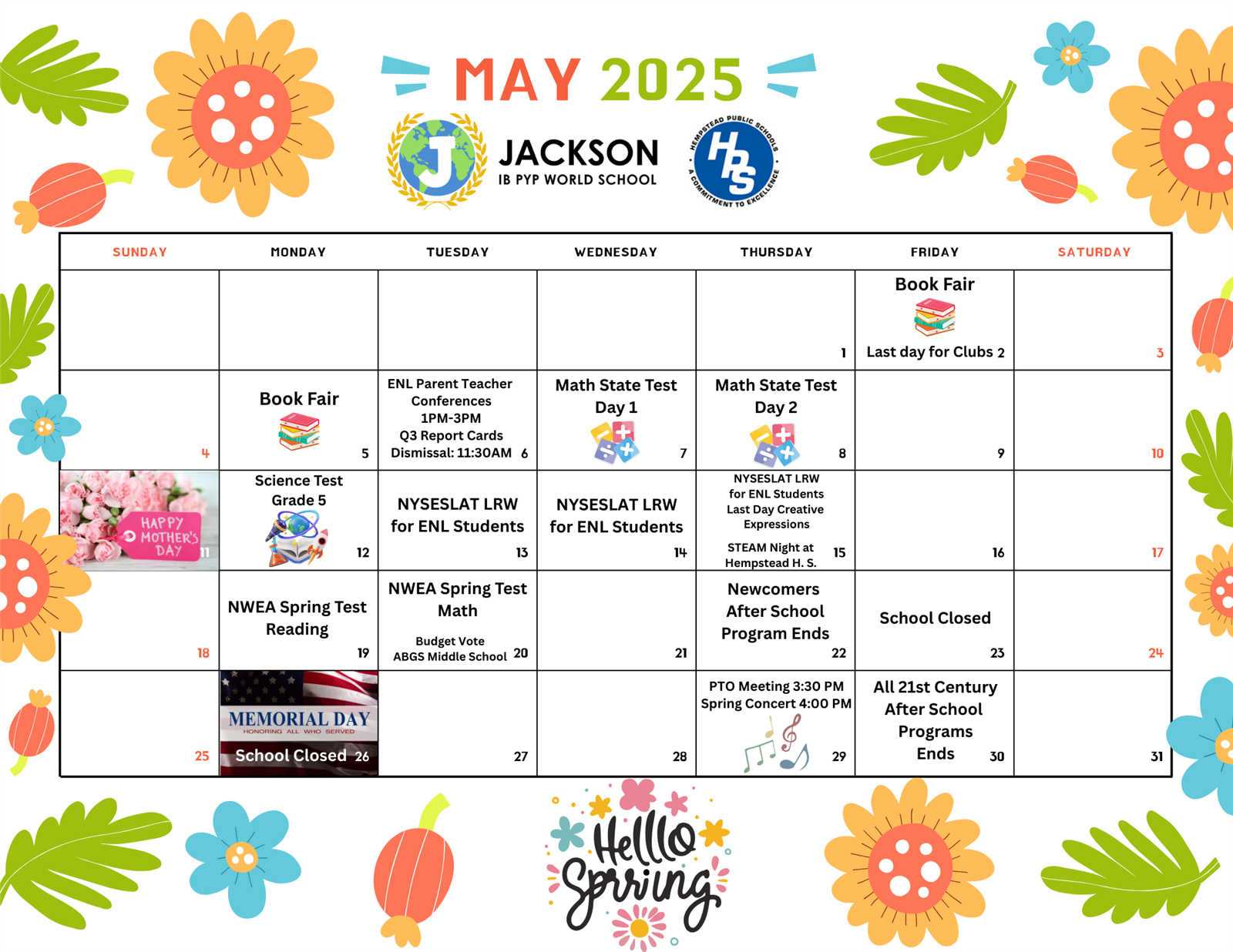 March 2025 Calendar | Calendario de marzo de 2025
