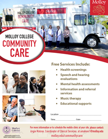 Molloy College Community Care flyer