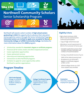 Northwell Community Scholars Senior Scholarship Program flyer