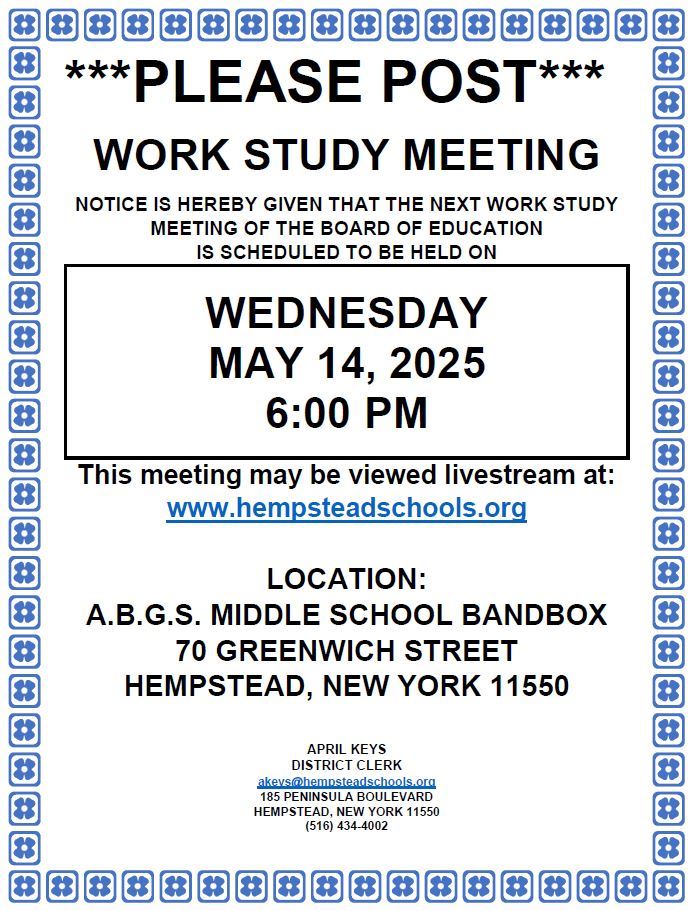  Work Study Meeting